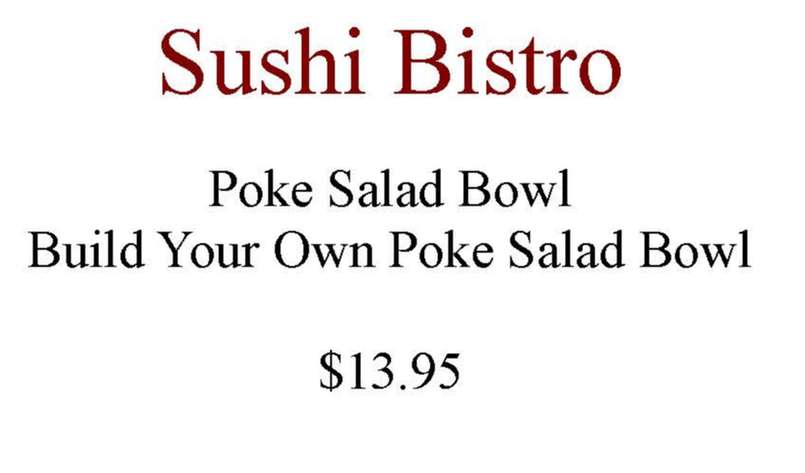 Sushi Bistro menu page 1