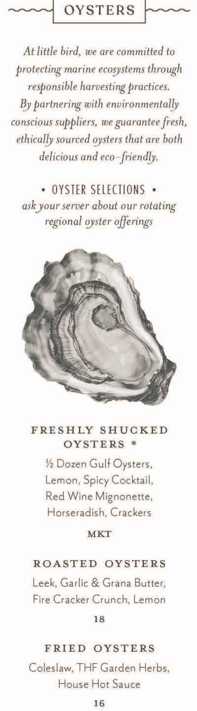 Little Bird menu page 1