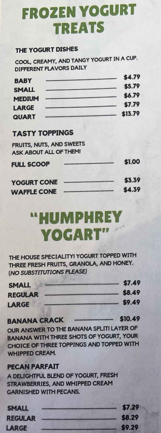 Counter Culture menu page 1