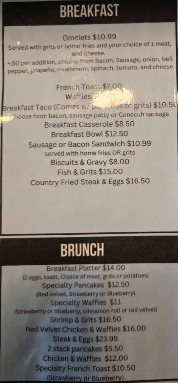 The Gathering Place menu page 1