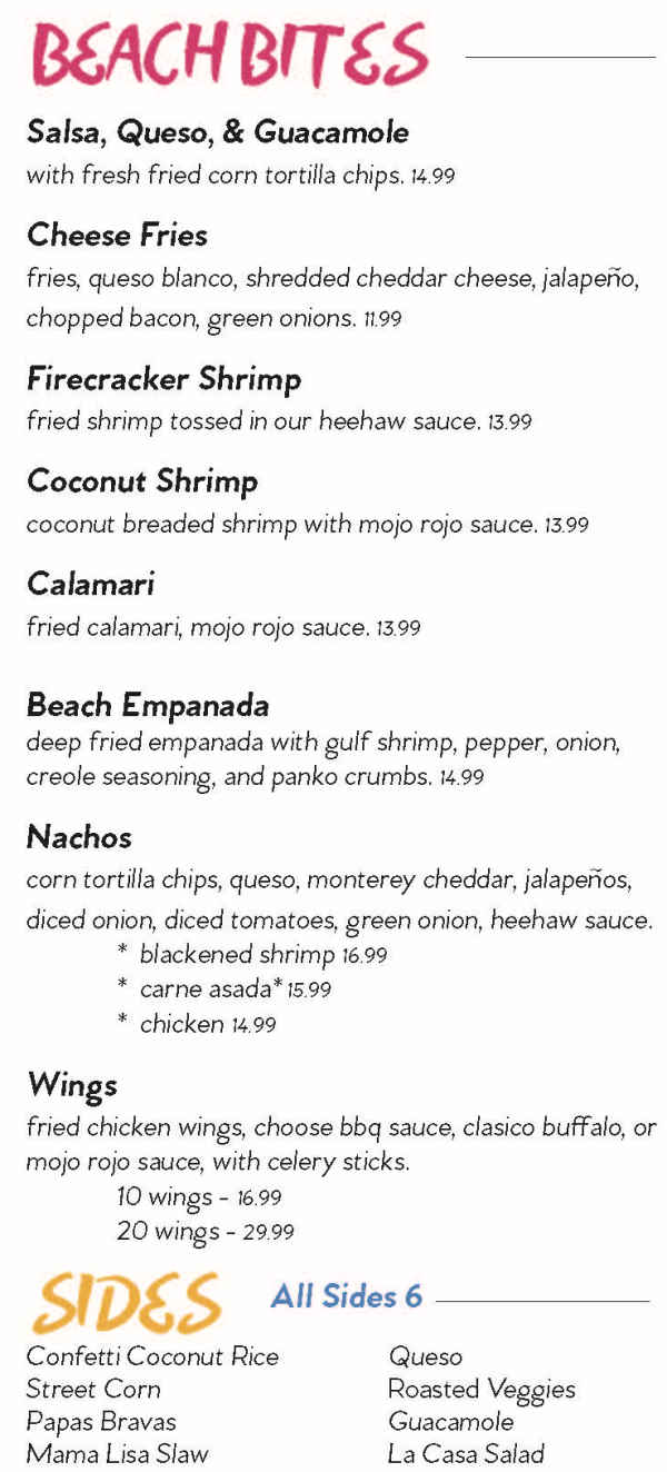 Burro Azul menu page 1