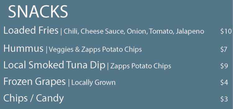 The Dragonfly menu page 1