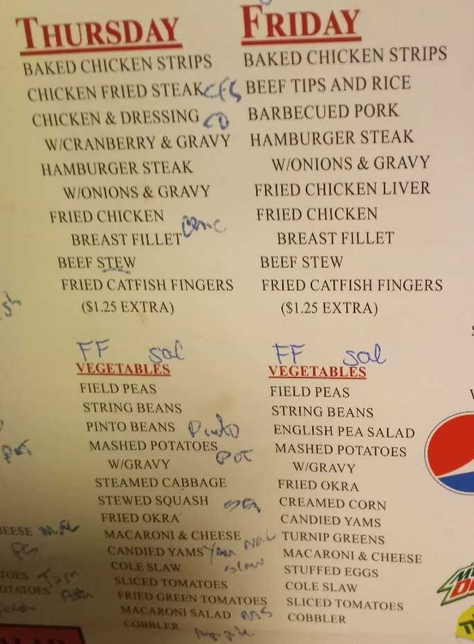 City Cafe menu page 1