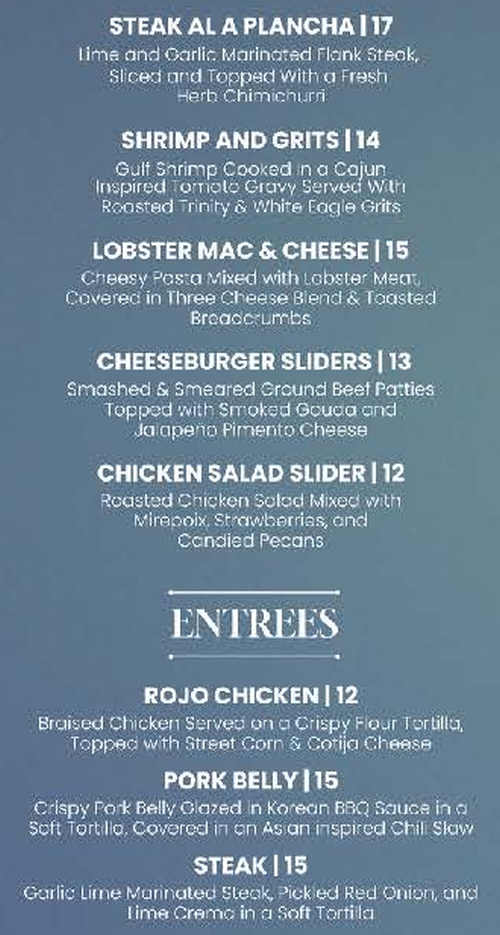 The Sanctuary on 25th menu page 1