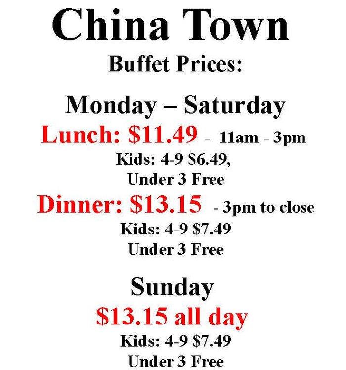 China Town menu page 1