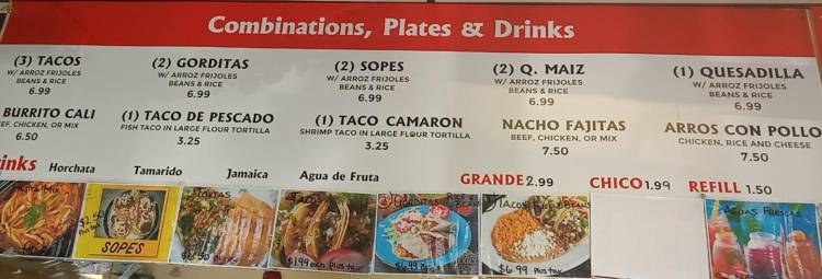 Taqueria El Macho menu page 1