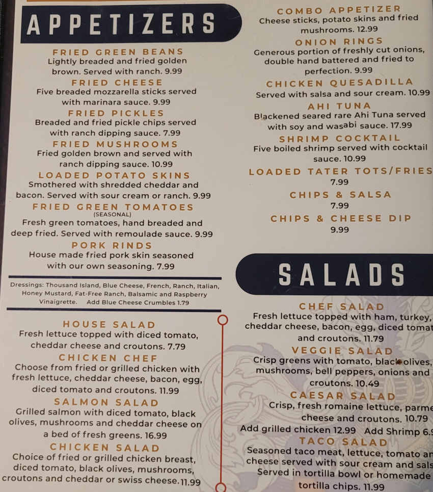 Taylor's Made menu page 1