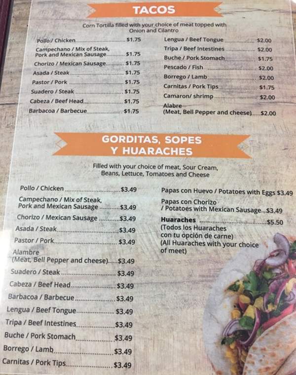 Los Gallos Taqueria y Birria menu page 1