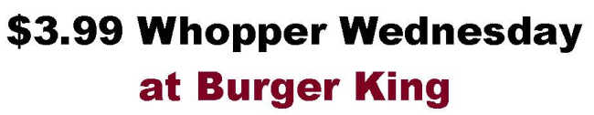 Whopper Wednesday menu page 1