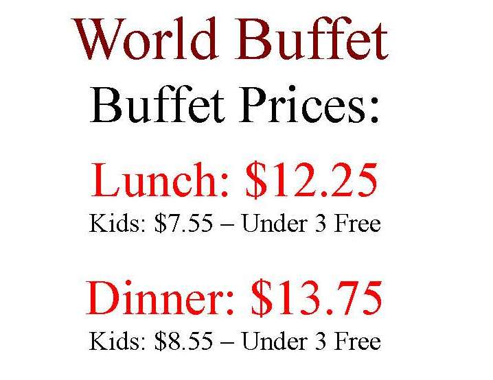 World Buffet menu page 1