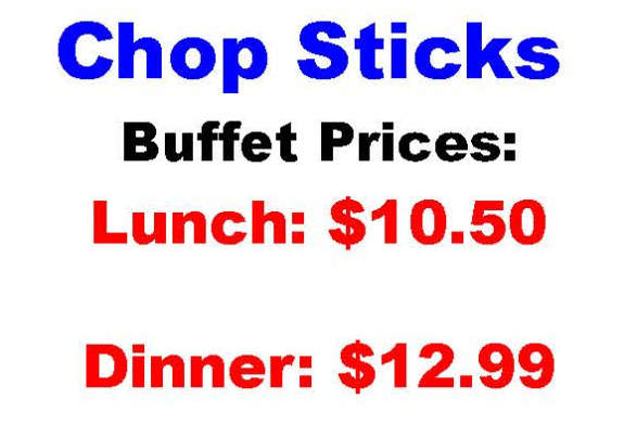 Chop Sticks Chinese Buffet menu page 1