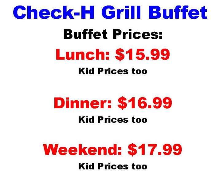 Check-H Grill & Buffet menu page 1
