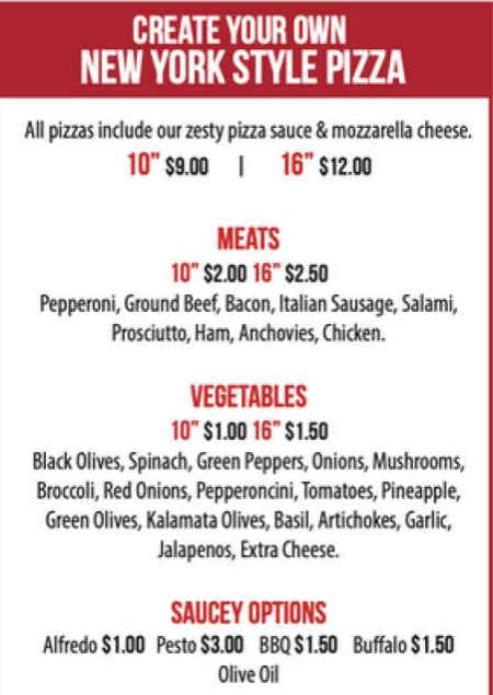 La Vita Dolce menu page 1