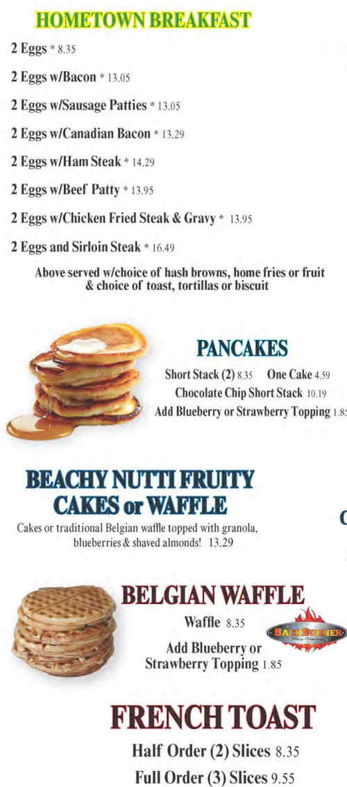 BackBurner menu page 1