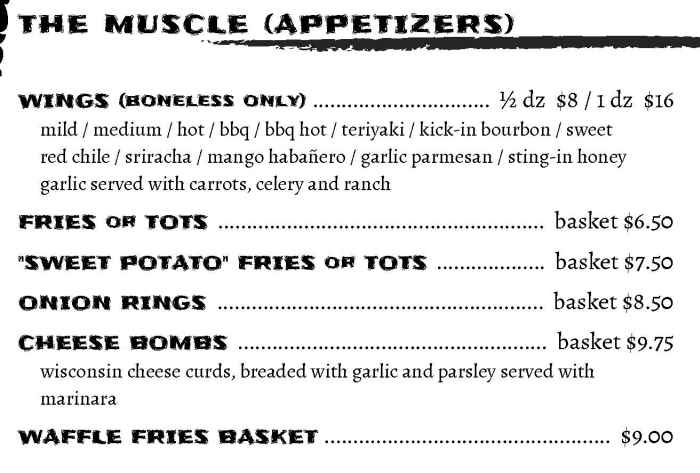 Marino's Mob Burgers & Ice Cream menu page 1