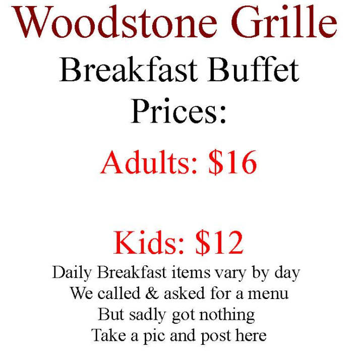 Woodstone Grille menu page 1