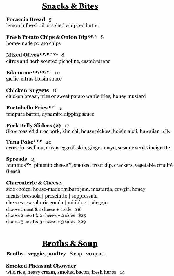 Bird & Jim menu page 1