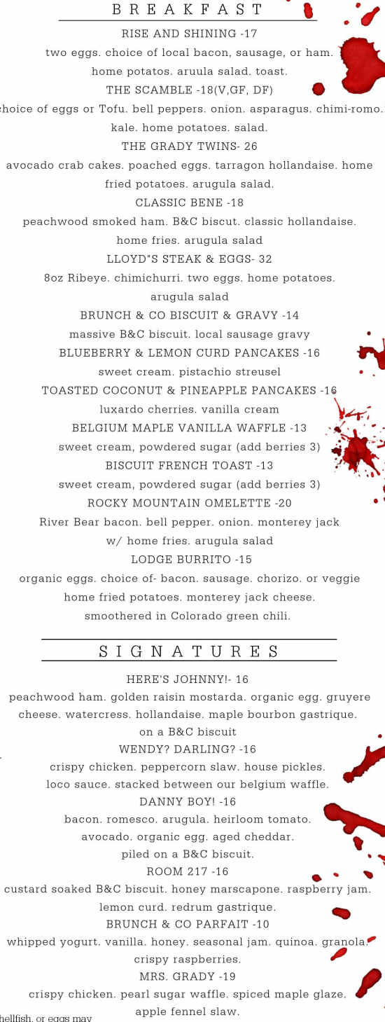 Brunch & Co menu page 1