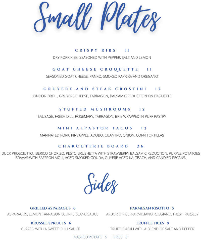 Moonlight Restaurant & Bar menu page 1