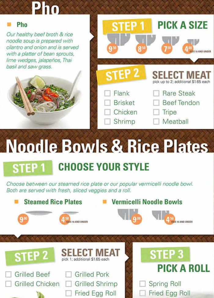 Pho Duy menu page 1