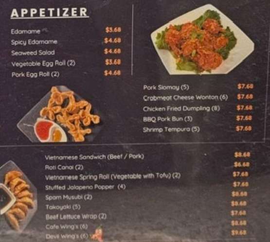 Cafe 168 menu page 1