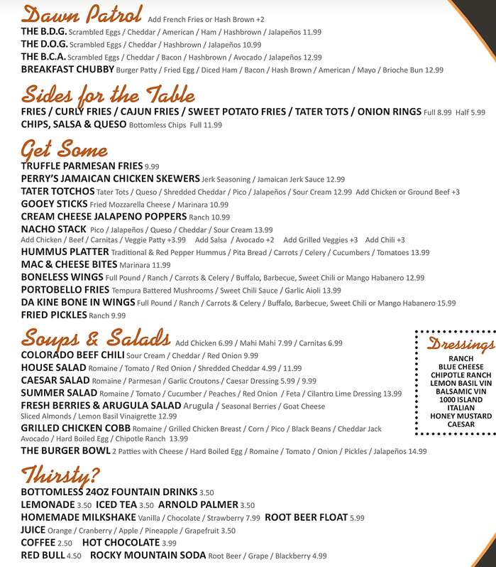 Back Door Grill menu page 1