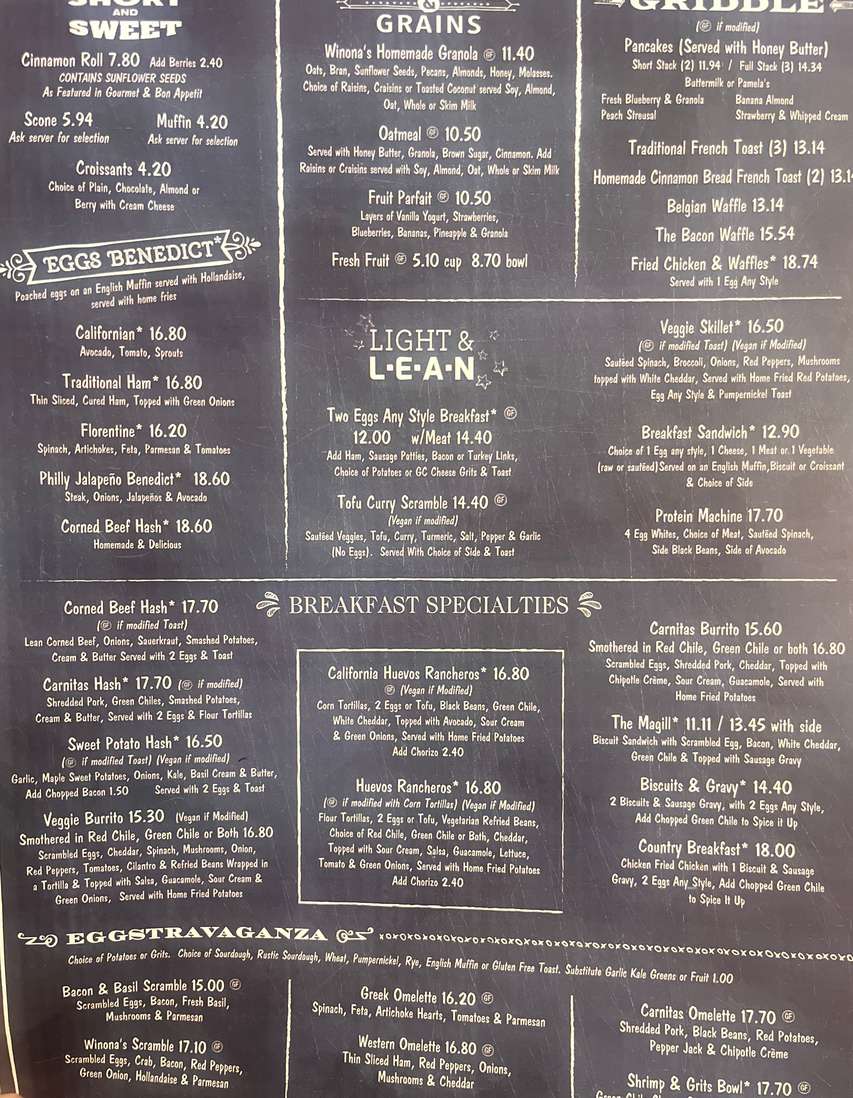 Winona's menu page 1