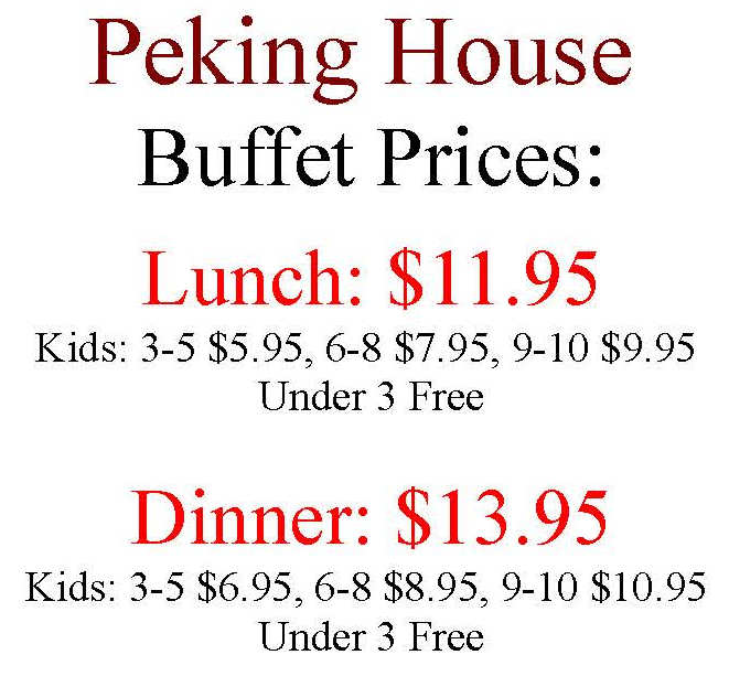 Peking House menu page 1