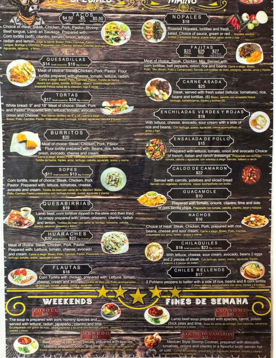 Taqueria Cordoba menu page 1