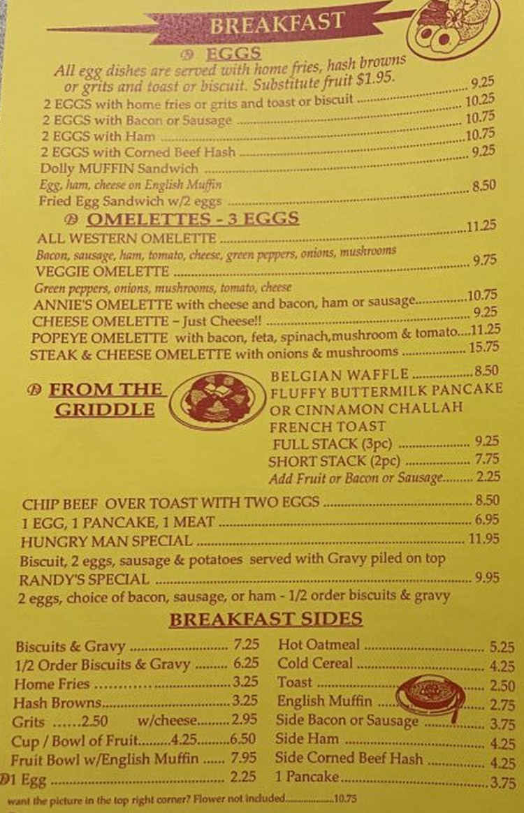 Dolly's Produce Patch & Eatery menu page 1