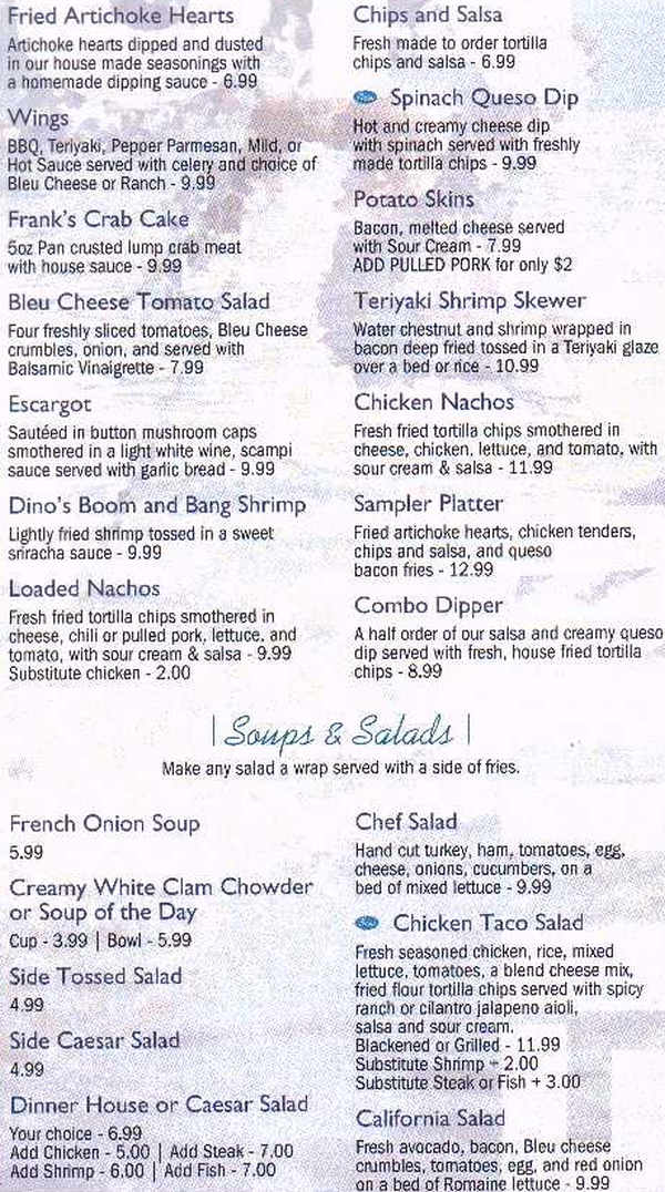 Discovery Beach Cafe menu page 1
