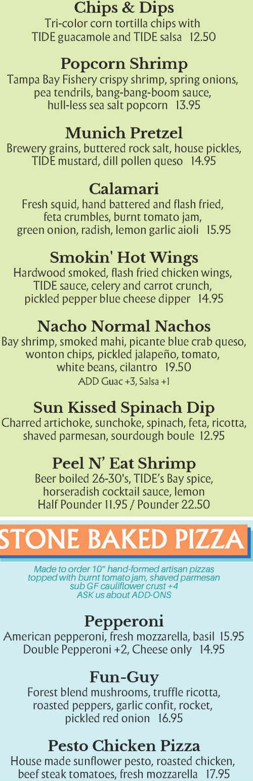 Rising Tide Tap & Table menu page 1