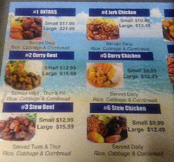 Jamaican & Soul menu page 1