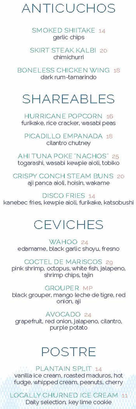 Las Olas menu page 1