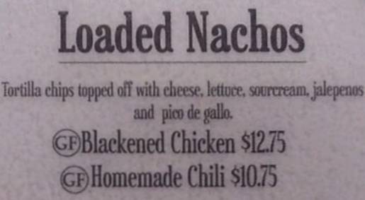 Alabama Jacks menu page 1