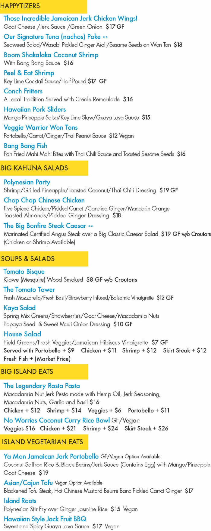 Kaya Island Eats menu page 1
