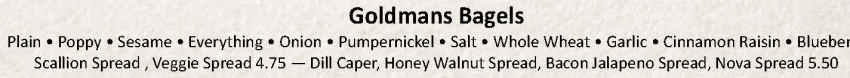 Goldman's Deli menu page 1