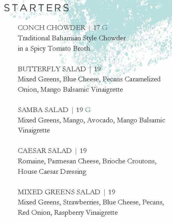 Butterfly Cafe menu page 1