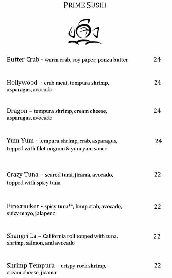 BrickTop's menu page 1