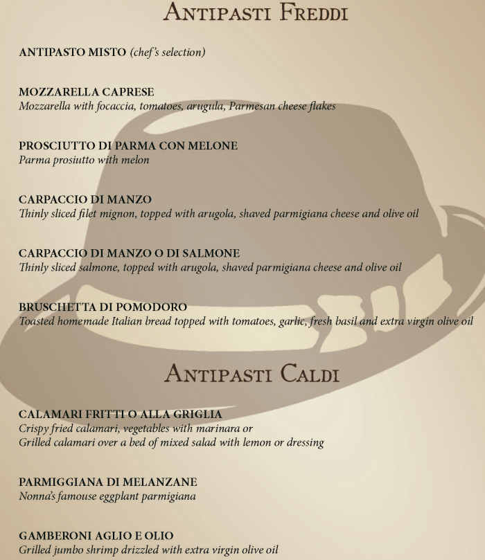 Limoncello menu page 1