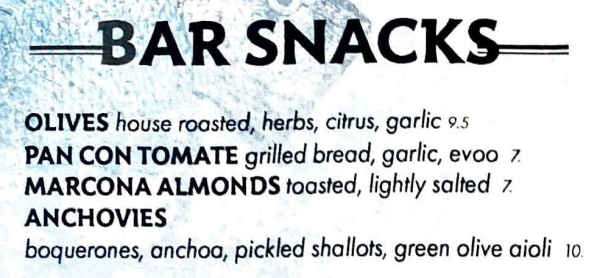 Spanish River Grill menu page 1