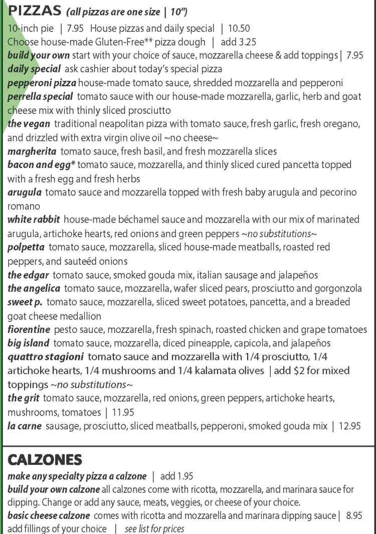 Ted's Most Best menu page 1