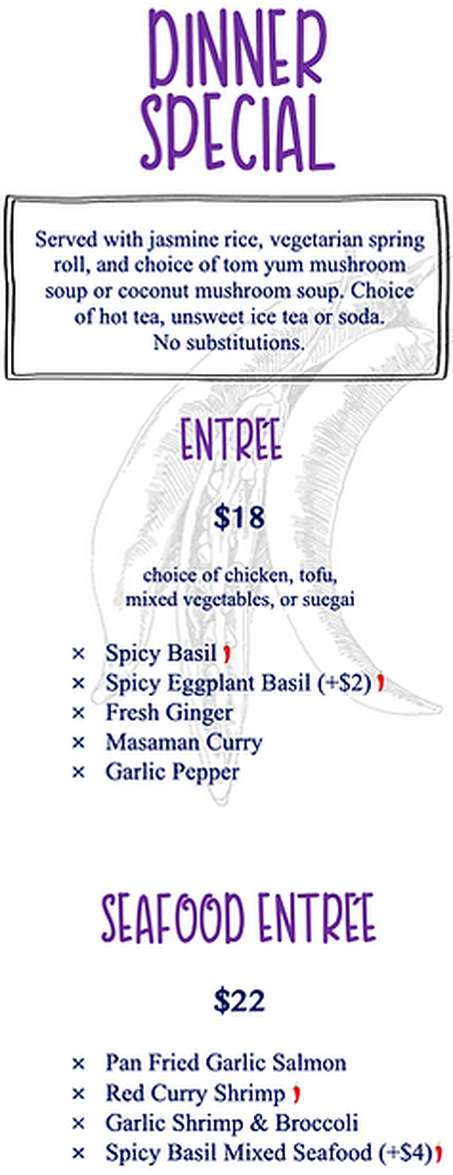 Thai Spoon menu page 1