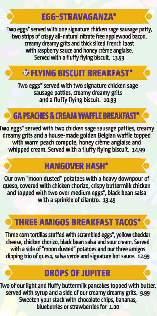 Flying Biscuit Cafe menu page 1