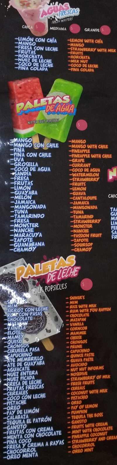 La Michoacana Antojitos Mexicanos menu page 1