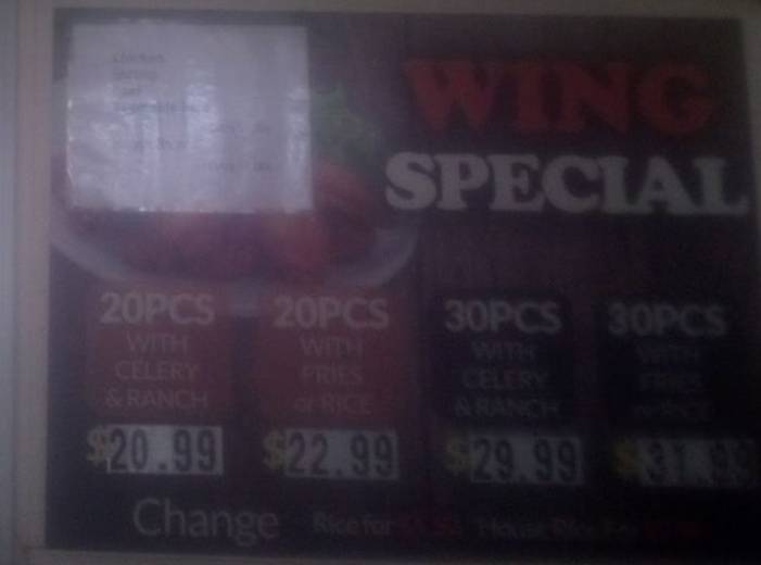 China Wings menu page 1