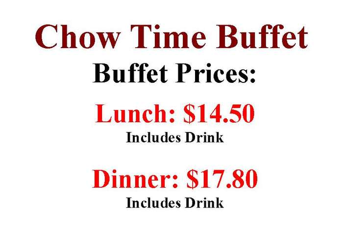 Chow Time Buffet menu page 1
