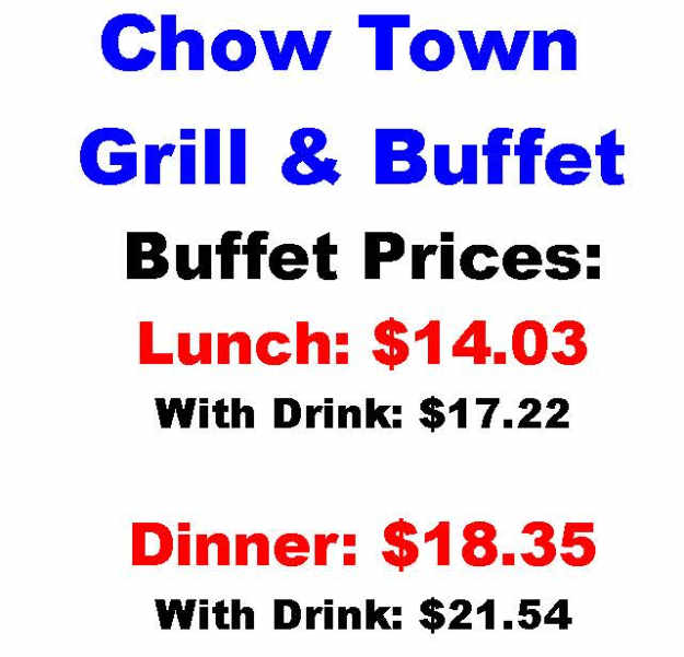 Chow Town Grill & Buffet menu page 1
