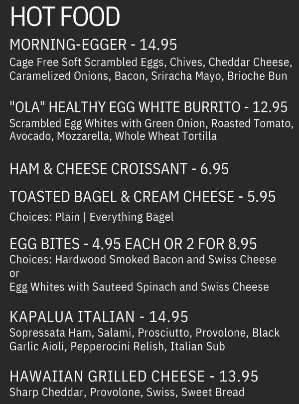 Kai Cafe Ritz Carlton menu page 1