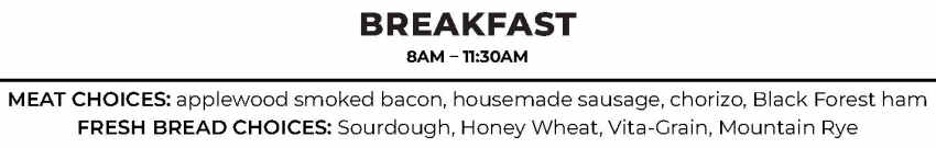 Bigwood Bread menu page 1